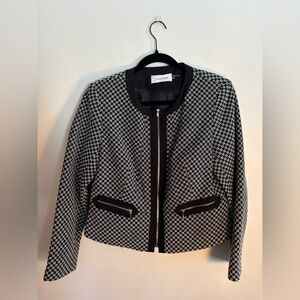 Calvin Klein Women's Black and White Tweed Jacket